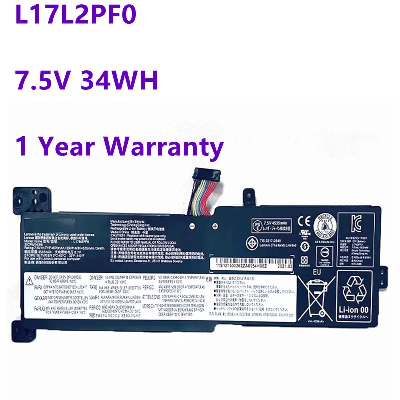 Batería L17M2PF0 para portátil, pila para Lenovo IdeaPad 330, 330G, 15ARR, 81D2005CUS, 7,5 V, 34Wh/4670mAh, L17M2PF0, L17L2PF0, L17M2PF1, L17M2PF2