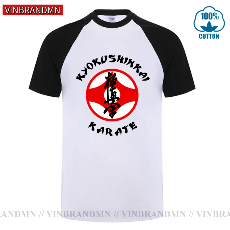 Vinbrandmn اليابانية فنون الدفاع عن النفس كيوكوشين الكاراتيه تي شيرت الرجال كيوكوشين كاي الكاراتيه تي شيرت الكونغ فو الكاراتيه الاطفال البيسبول تي شيرت