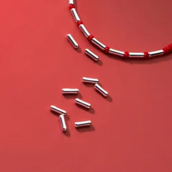 5pcs/lot 925 Sterling Silver Short Tube Small Loose Beads 6x2mm S925 Silver Bracelets Spacers Beads Diy Jewelry Making Gift
