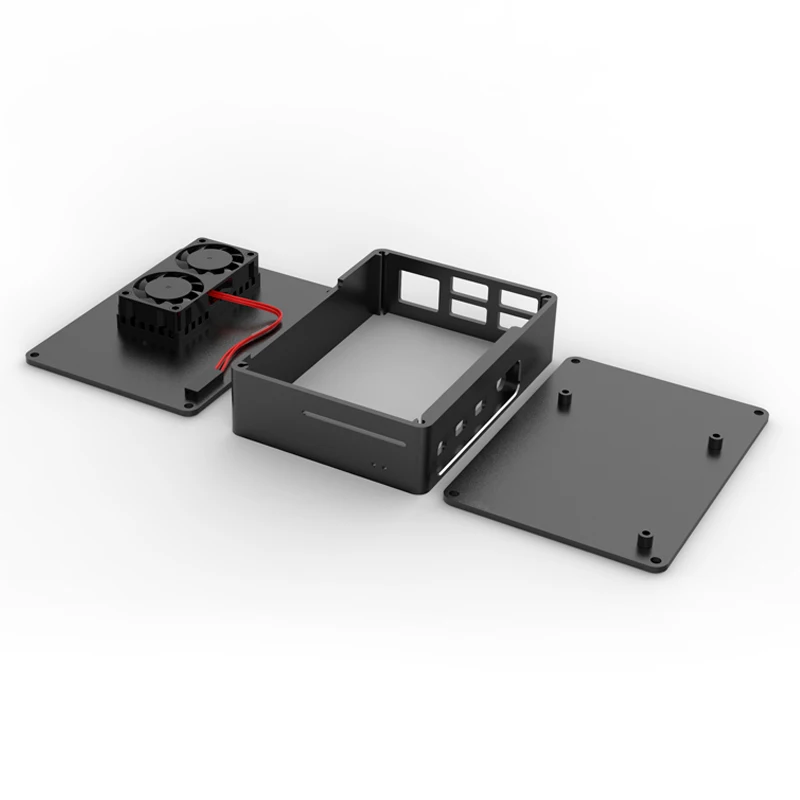 Raspberry Pi 4 Model B Variety of Interfaces Case Dual Fans Designed Shell for Raspberry Pi 4B