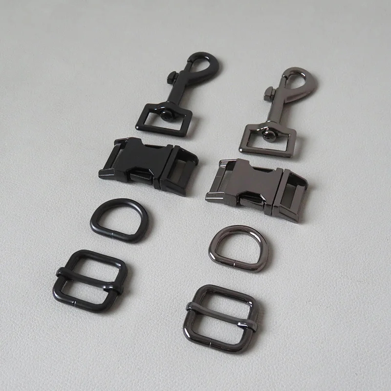 1Set 20mm Metal Buckle Carabiner Swivel Lobster Clasp Strap Slider D Ring Snap Hook For Pet Dog Collar Leads Lock Accessories