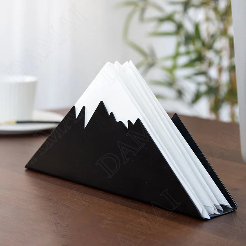 European Metal Napkin Holder Geometry Triangle Coffee Shop Napkins Clip Western Restaurant Desktop Thin Paper Creativity Holders