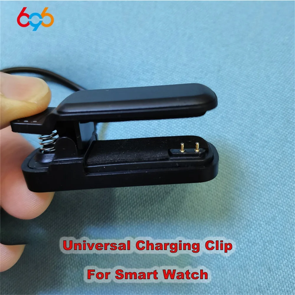 Clip de cargador de 2 pines para reloj inteligente, Cable de base de carga Universal de 4mm y 3mm para pulsera inteligente, Cable de carga USB