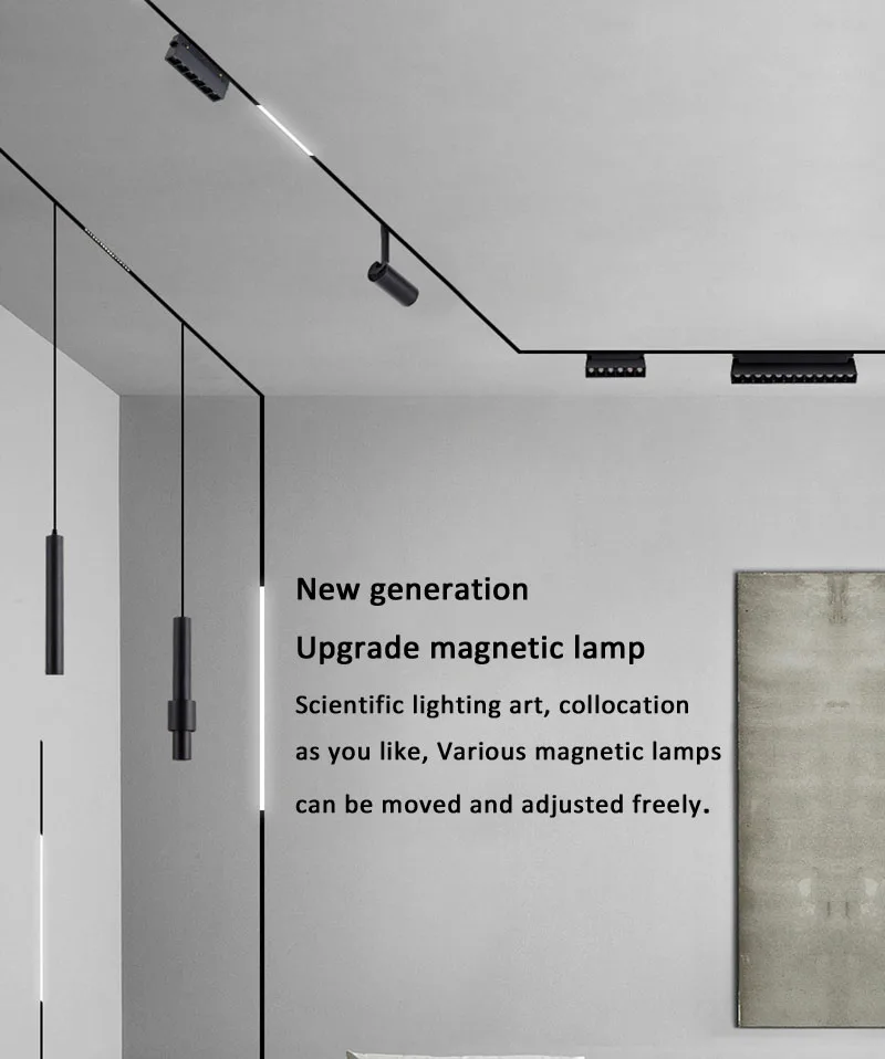 QIUBOSS Modern Magnetic Track Lights Embedded LED Spotlight Downlight Living Room Without Main Light Lighting Grille Lamp Series