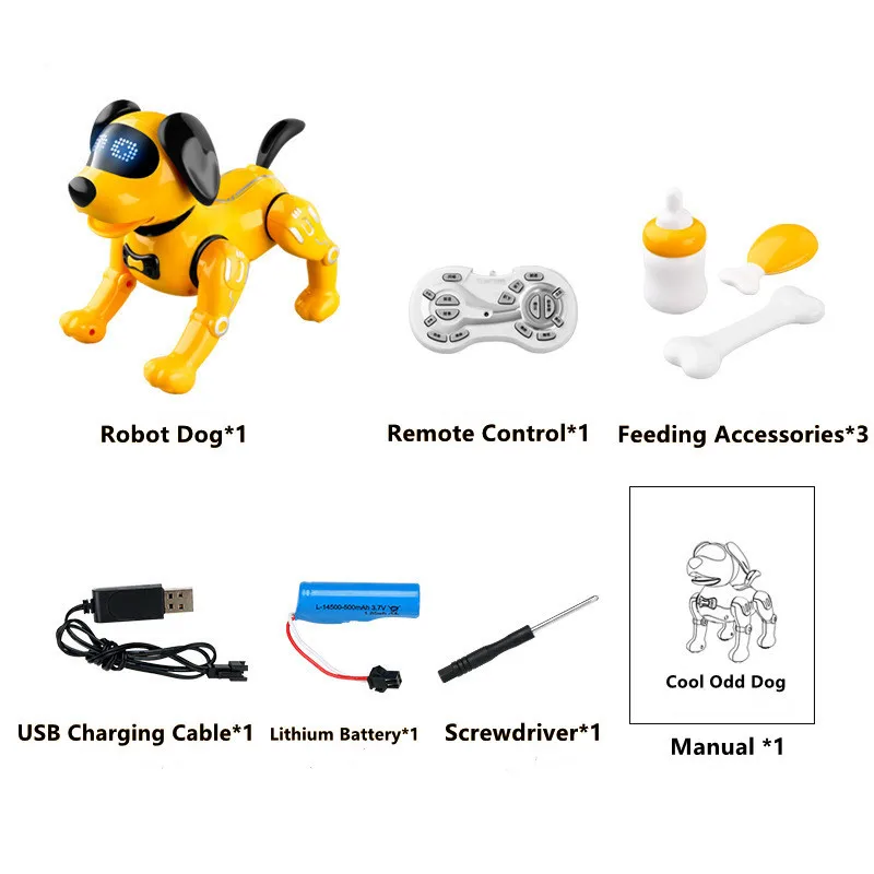 Educazione precoce intelligente Azione Programmazione Robot remoto Cane Rilevamento tattile Canzone Apprendimento musicale Inglese Giocattolo interattivo per bambini RC