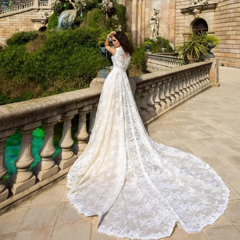 Vestidos De novia De sirena champán con tren desmontable, vestido De novia De talla grande, novedad De 2021