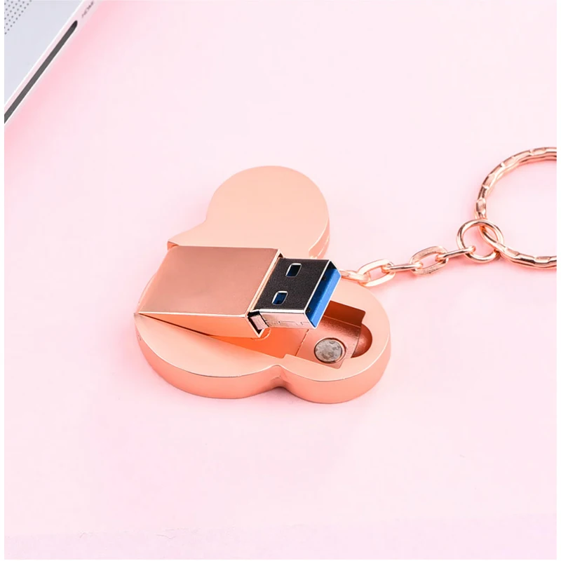 Metal Mouse Head Leuke Usb Flash Custom Logo Memory Stick Mini Computer Gift 8Gb 16Gb Pendrive 32G/64G Pen Drive Sleutelhanger