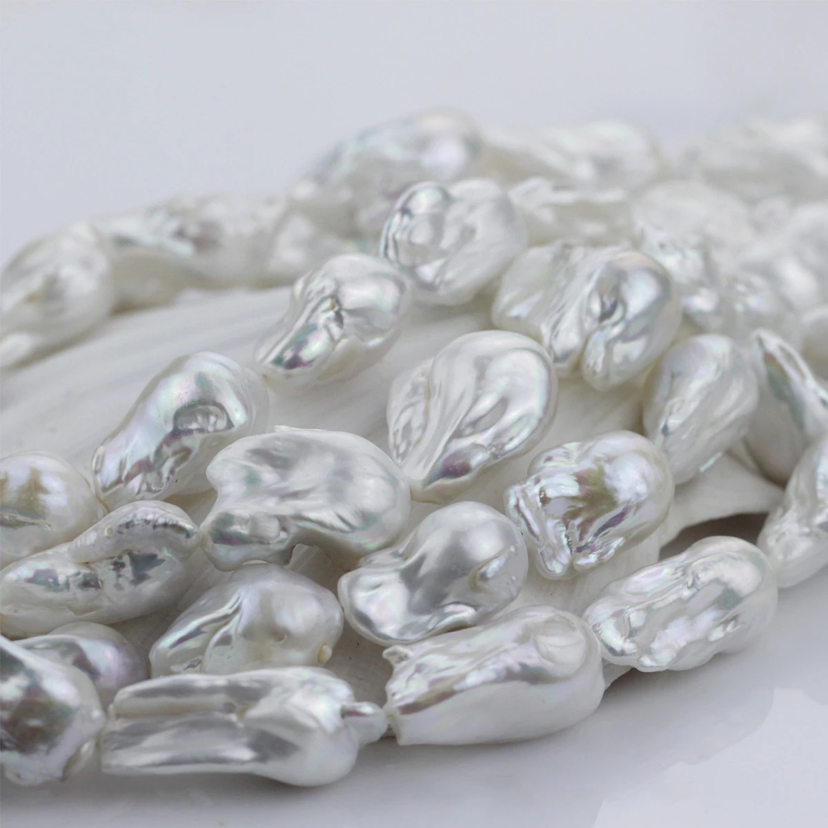 

Genuine Natural 16-22mm*23-28mm AA baroque white baroque pearl strands loose beads women lady jewelry DIY