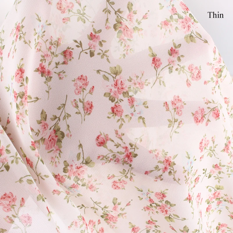 Little Daisy French Floral Chiffon Drape Fabric Liberty Chiffon for Sewing DIY Dress By The Meter