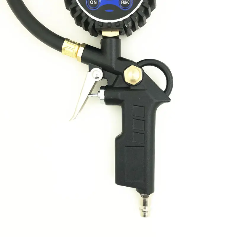 Digital Tire Pressure Inflator Gauge 200PSI Heavy Duty Material Rubber Hose European Style Quick Connector Tyre Inflating Gun