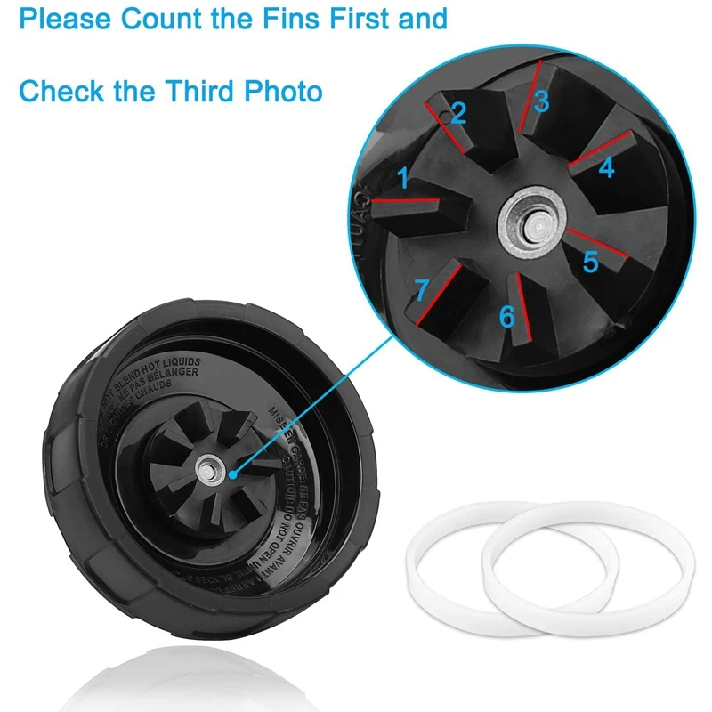 7 Fin Estrattore Lama di Ricambio di Ricambio per Spremiagrumi per Nutri Ninja Auto IQ BL482 BL642 BL642 BL2013 (3 Pz/set)