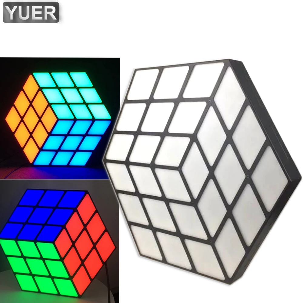 

Современная светодиодная настенная лампа RGB, светодиодный 3D волшебный куб, плоский панельный сценический светильник для дискотеки, DJ, KTV, свадьбы, Рождества, вечеринки, шоу, освещение