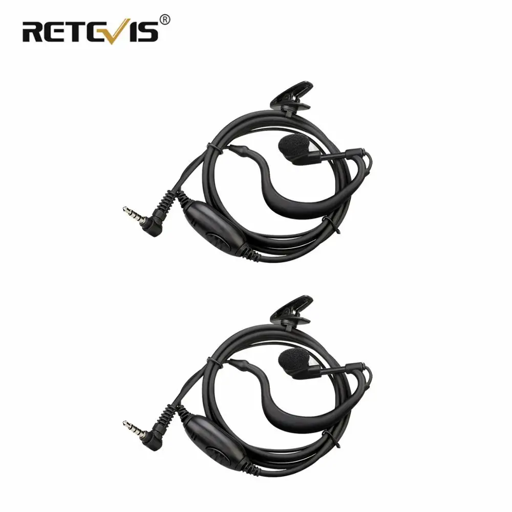 Retevis EEY001 Earhook Earpiece 3.5mm Single needle Earphone with PTT Microphone for RETEVIS RB19 RB619 RT22P RT622P  B63S B63H