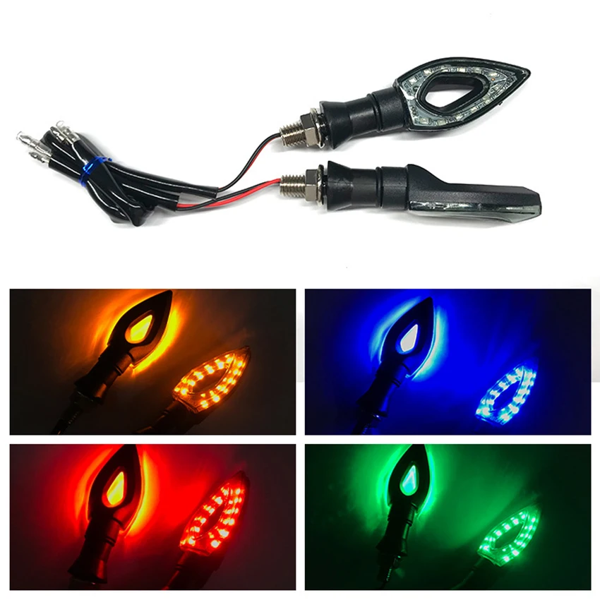 

4Pcs/lot Motorcycle Heart Shape Universal 12 LED Turn Signals Short Turn Signal Lights Indicator Blinkers Flashers 5 Color