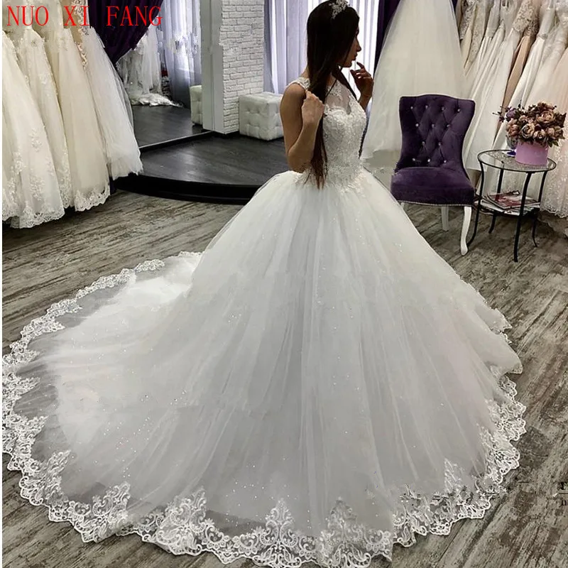 Vintage Vestidos De Novia 2023 Plus Size Shining Wedding Dresses Sleeveless Appliques Lace Bridal Gowns Ball Gown Robe De Mariee