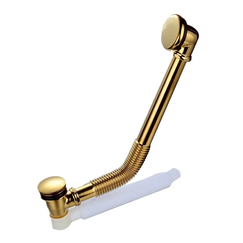 Gold High Quality Bathroom Cast iron bathtub copper drainer Golden Suitable for Cast iron bathtub Brass drain-pipe accessories