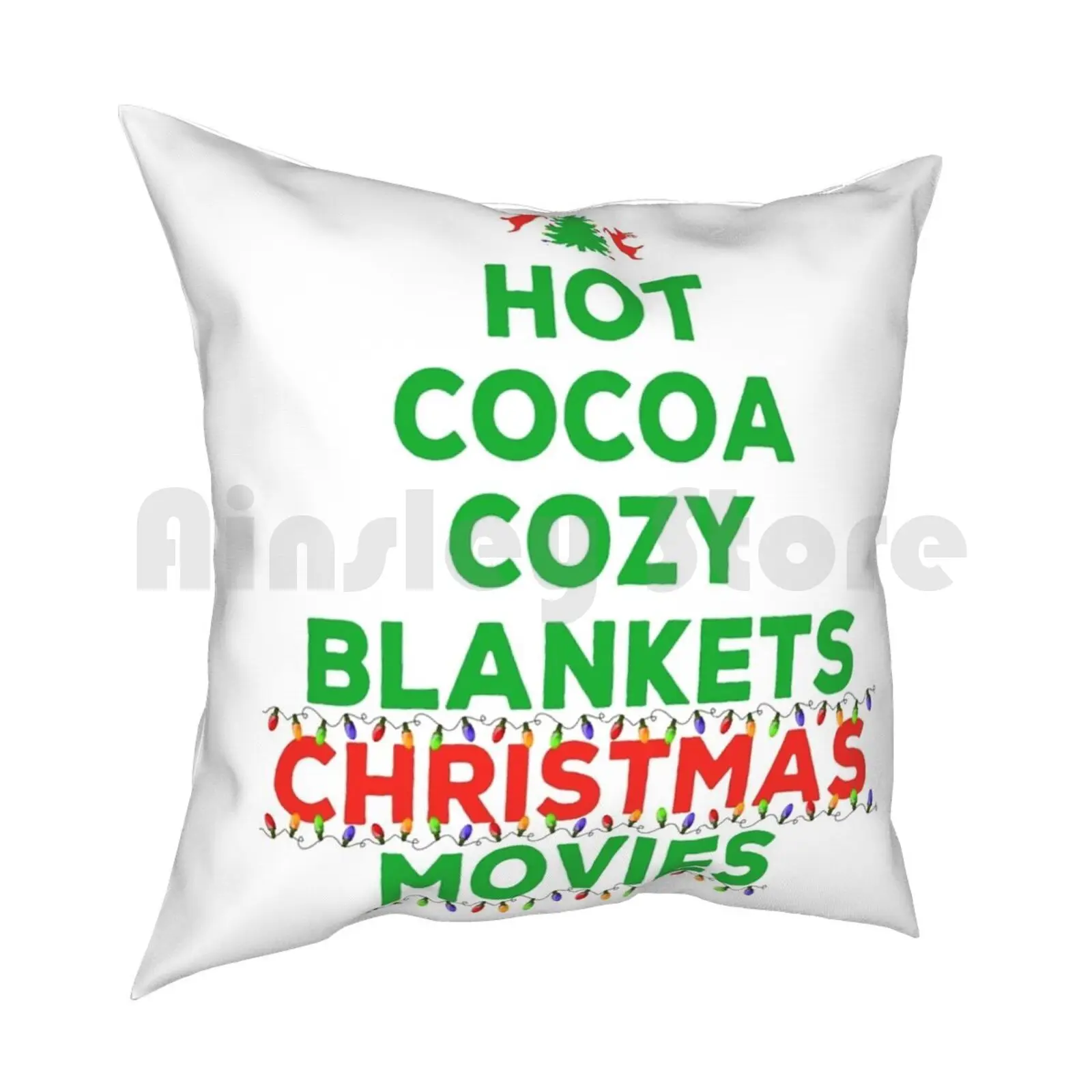 Hot Cocoa Cozy Christmas Movies Pillow Case Printed Home Soft Throw Pillow Hot Cocoa Cozy Christmas Movies Hot Cocoa