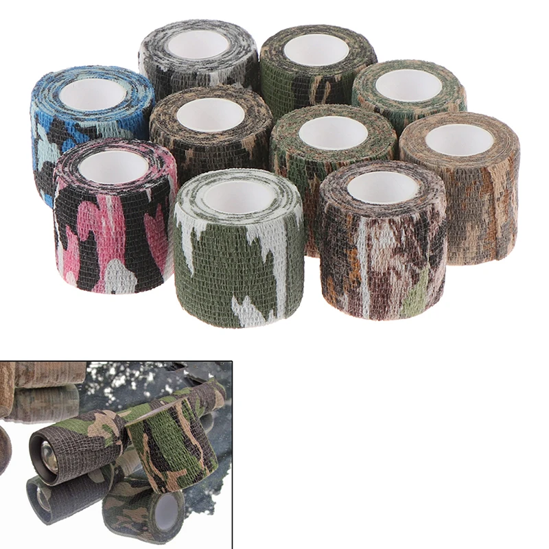 Multi-funzionale Camo Nastro Non tessuto di Auto-adesivo Camouflage Caccia Paintball Airsoft Rifle Impermeabile Non-Slip Stealth Nastro