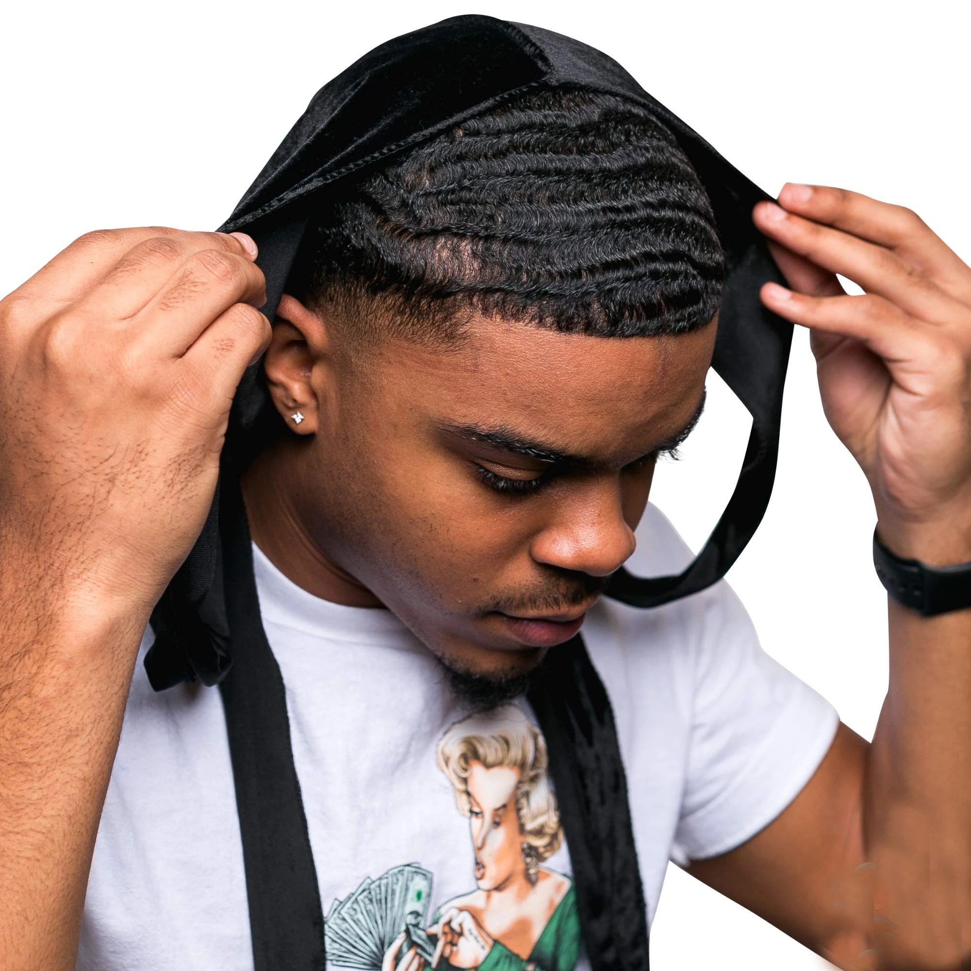 Superieure Fluwelen Stof Durag Haar Accessoires Motorkap Satijn Meerdere Kleuren Tulband Cap Hoofddeksels Hoeden Lange Bandjes Beanie Voor Volwassen