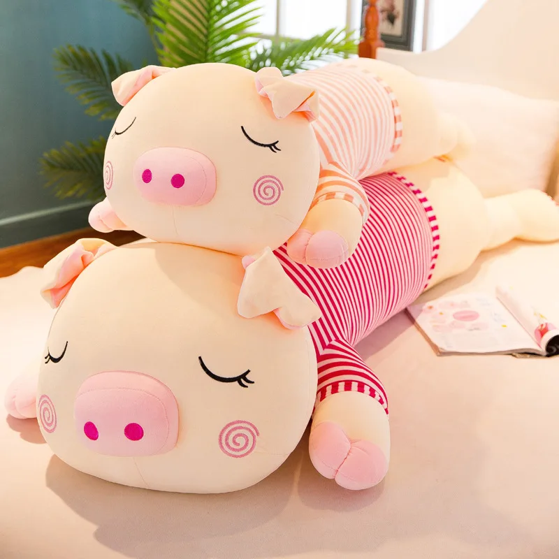 New Cute Big Pig Sleeping Pillow Plush Toy Fashion Creative Cartoon Doll Comfort Doll Children Holiday Birthday Exquisite Gift