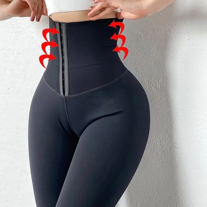 Sports Pants High Waist Trainer Women Yoga Leggings Tummy Control Gym Tights Running Trouser Fitness Workout Clothing