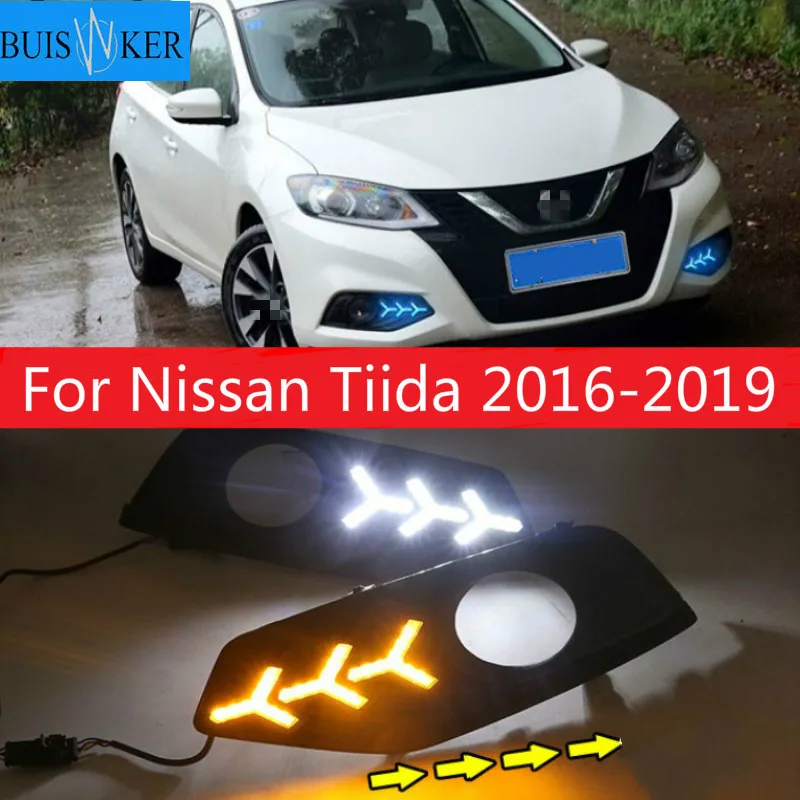 

1 Pair Car Auto LED Daytime Running Light Lamp DRL Fog Lamp For Nissan Tiida 2016-2019 of 12V