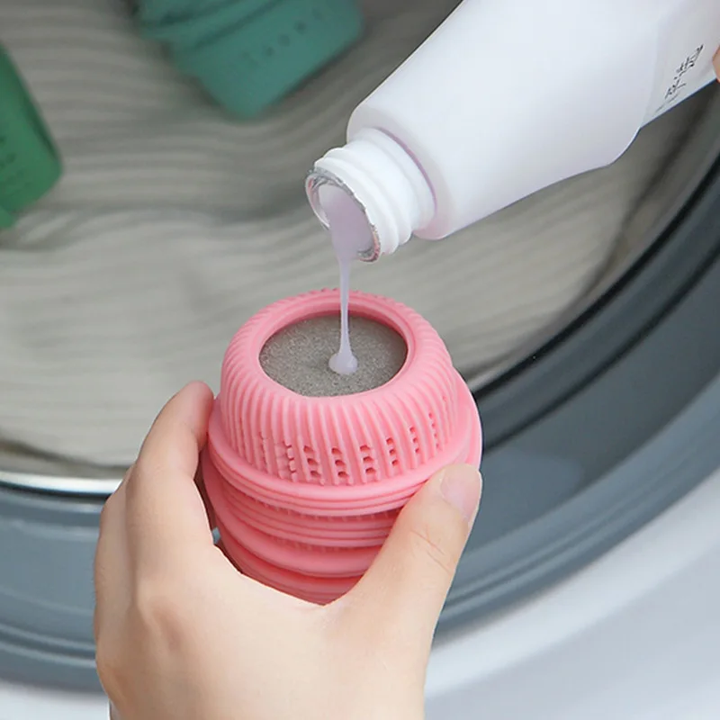 Household Washing Machine Clothes Anti-winding and Anti-knotting Laundry Ball with Sponge Can Add Liquid Decontamination Ball