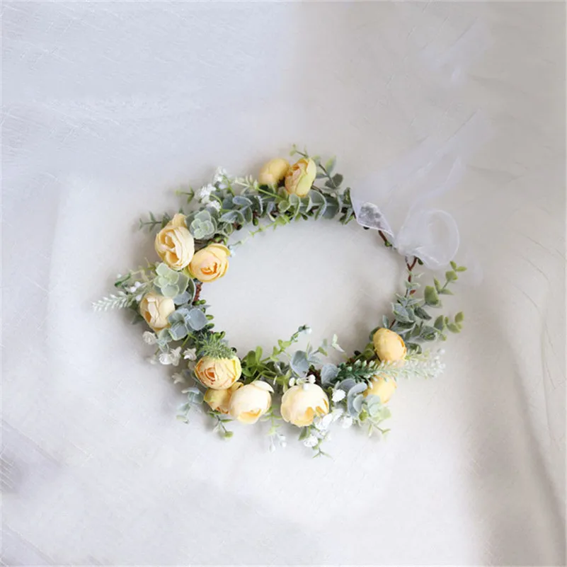 CC Flower Headbands Hairband Jewelry Wedding Hair Accessories for Women Bride Party Beach Hairwear 100% Handmade Wreath mq046