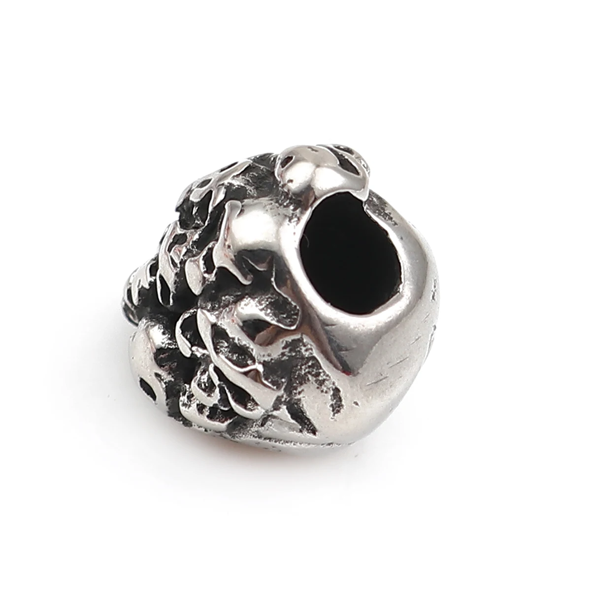 1 Piece 316 Stainless Steel Casting Beads Skull Antique Silver Color For Jewelry Making Diy Accessorie