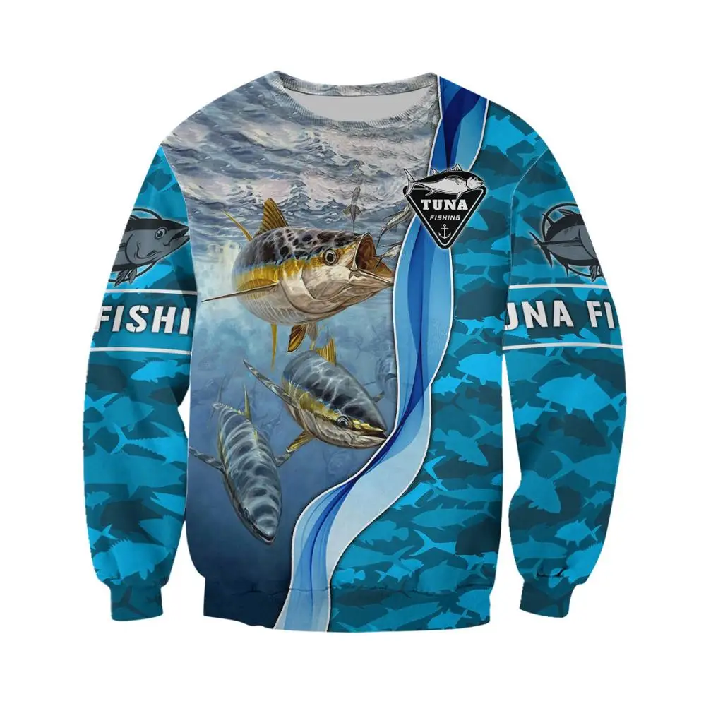 Tuna Fishing 3D All Over Printed Mens hoodies Harajuku Streetwear Hoodie Unisex Casual Pullover Autumn Jacket Tracksuits KJ0125