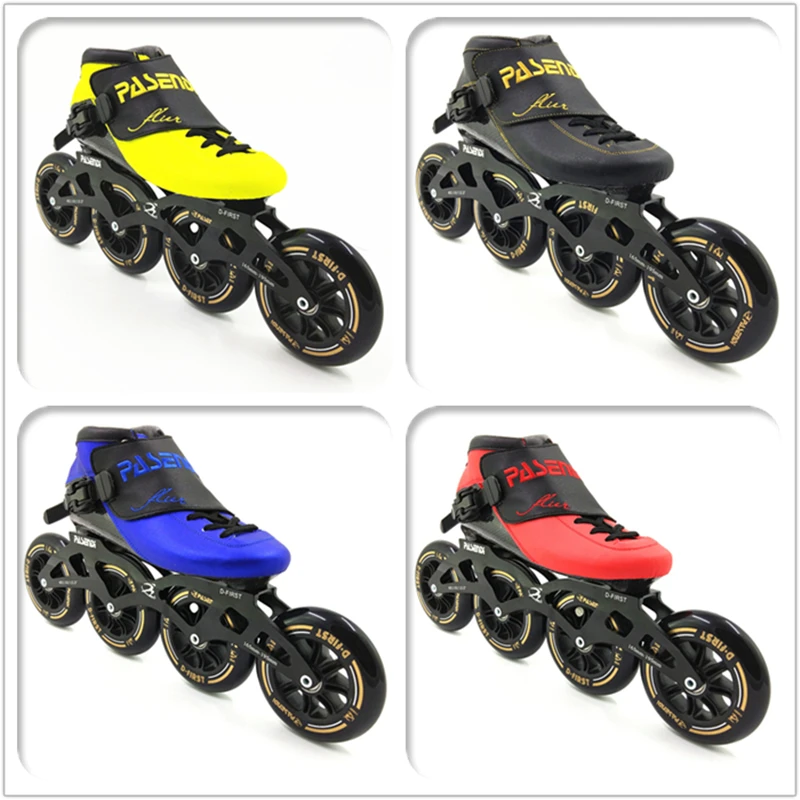 PASENDI Heat Moldable Speed Roller Skates 4 wheel Roller Skating Shoes Carbon Fiber PS inline speed Skate for men and women