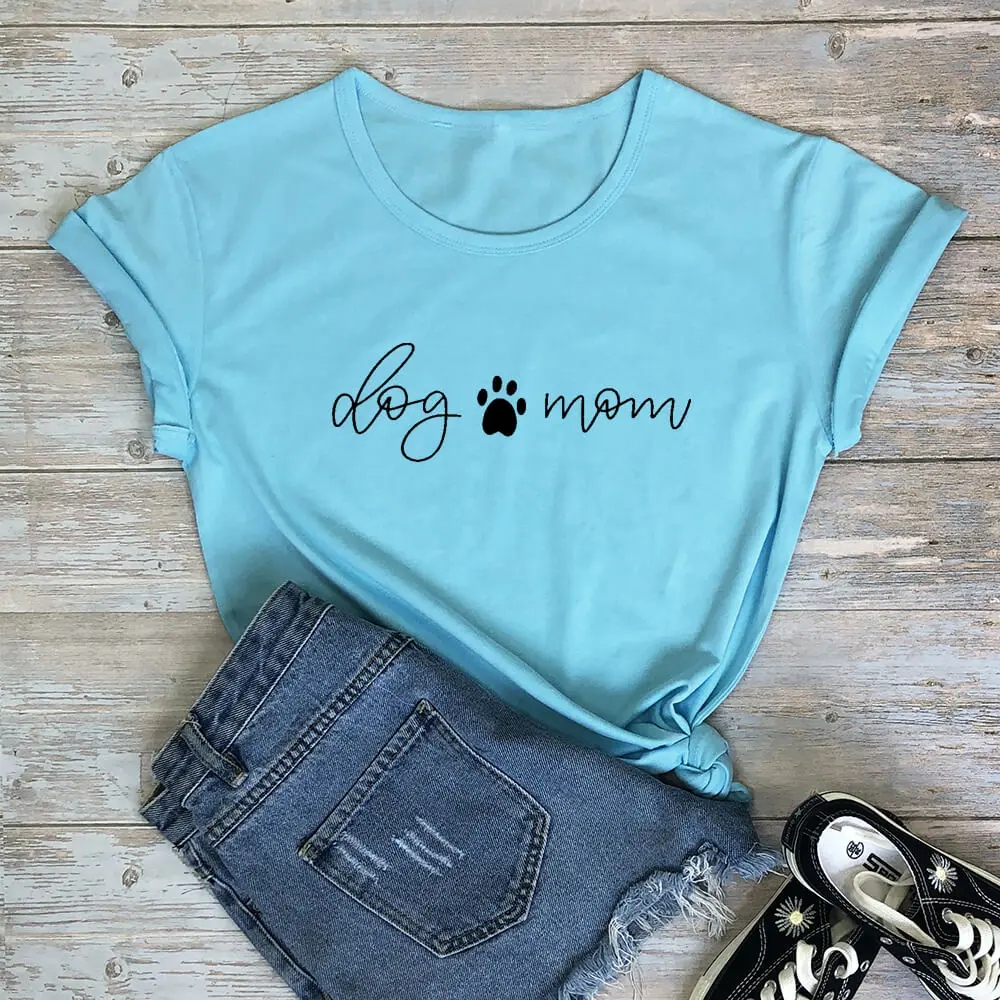 

Dog Mom Life Shirt New Arrival 100%Cotton Casual Funny T Shirt Pet Lover Shirts Dog Mom Tees Gift for Dog Mom Pet Lover Gift