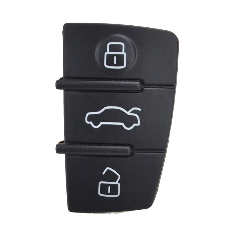 3 Button Replacement key Pad Rubber Remote Key Shell Fob For Audi A1 S1 A3 A4 A5 A6 A8 Q5 Q7 TT RS