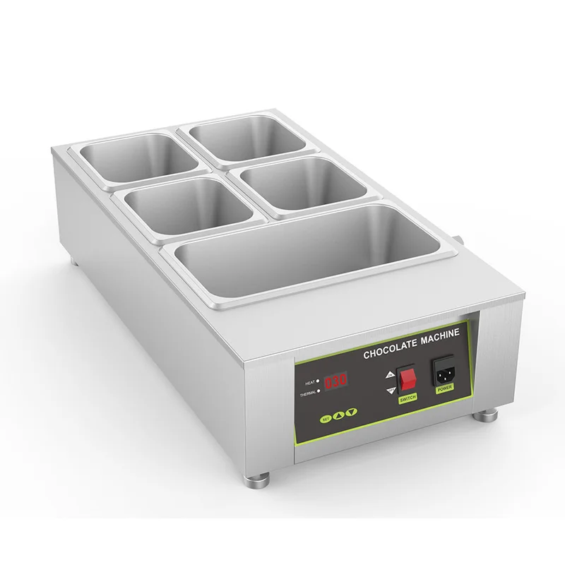 Máquina Eléctrica de fusión de Chocolate, dispositivo de 5 rejillas con pantalla Digital, aislamiento de agua, calentador de Chocolate