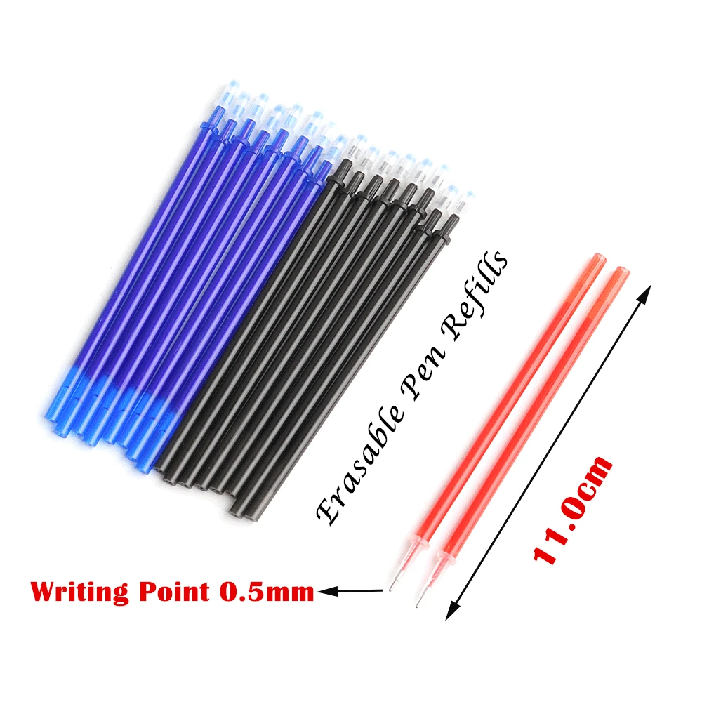 A Pen 8/24Pcs/Set 0.5mm Blue Black Ink Gel Pen Erasable Refill Rod Erasable Pens For School Writing Stationery Gel Ink Pens