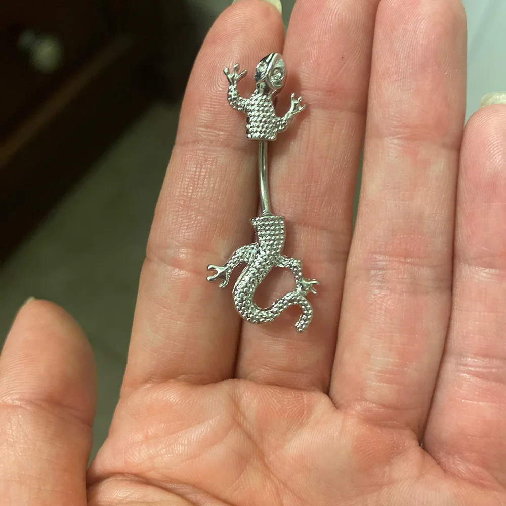 1Pc Surgical Steel Lizard Navel Piercing Belly Piercing Ombligo Belly Button Rings Nombril Navel Rings Earrings Body Jewelry