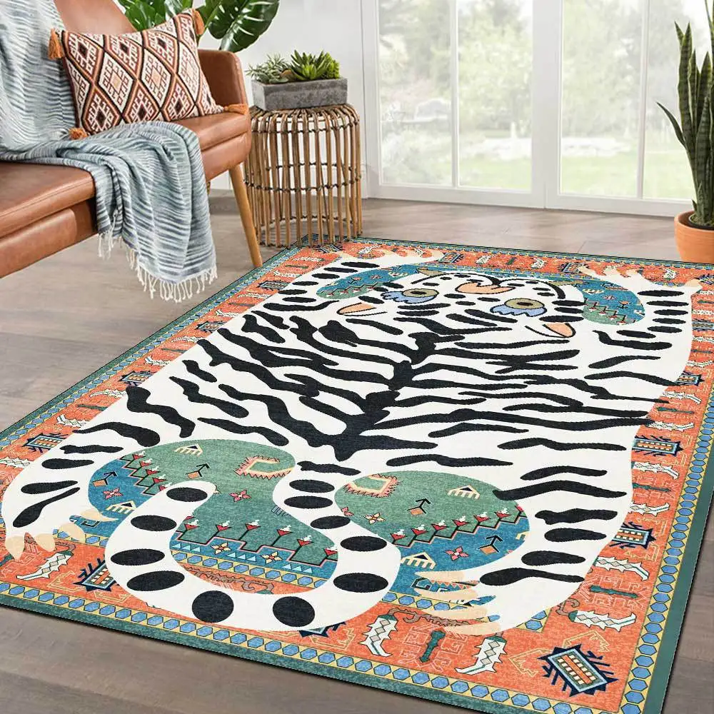 

Tiger skin 3D Printing Carpets for Kids Bedroom Game Rug Home Floor Mat Cartoon Children Gamer Area Carpet Child Play Area Rugs