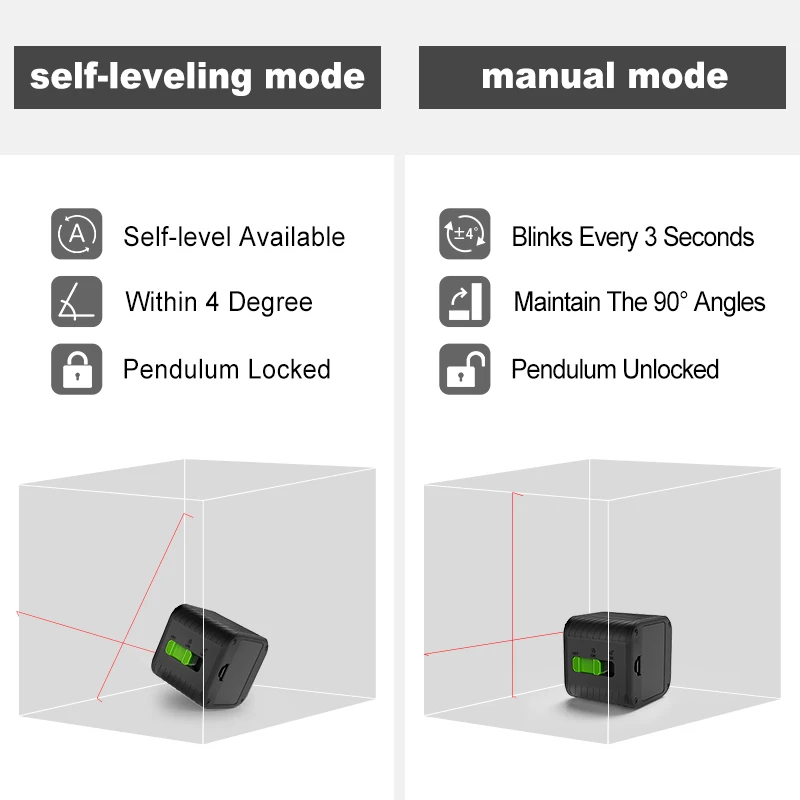 Imagem -03 - Zokoun-laser Verde Vermelho com Linhas Horizontais e Verticais Nivelador Automático com Suporte Magnético Nivelamento de Inclinação Automática