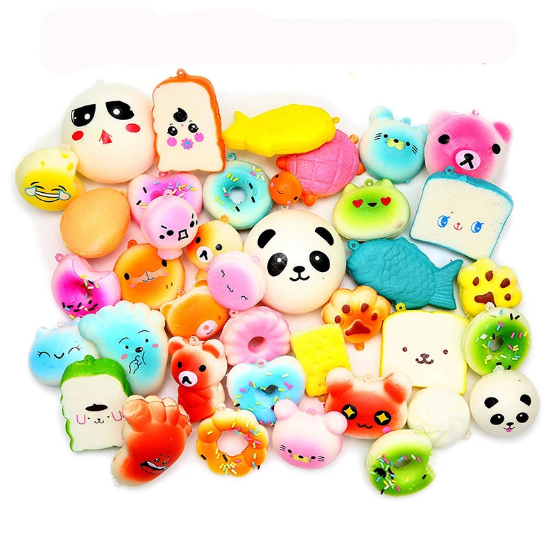 

Antistress Squishy Kawaii Toys Slow Rising Squeeze Animals Fruits Donuts Bread Cake Food Anti Stress Reliver Relief Mini Toy