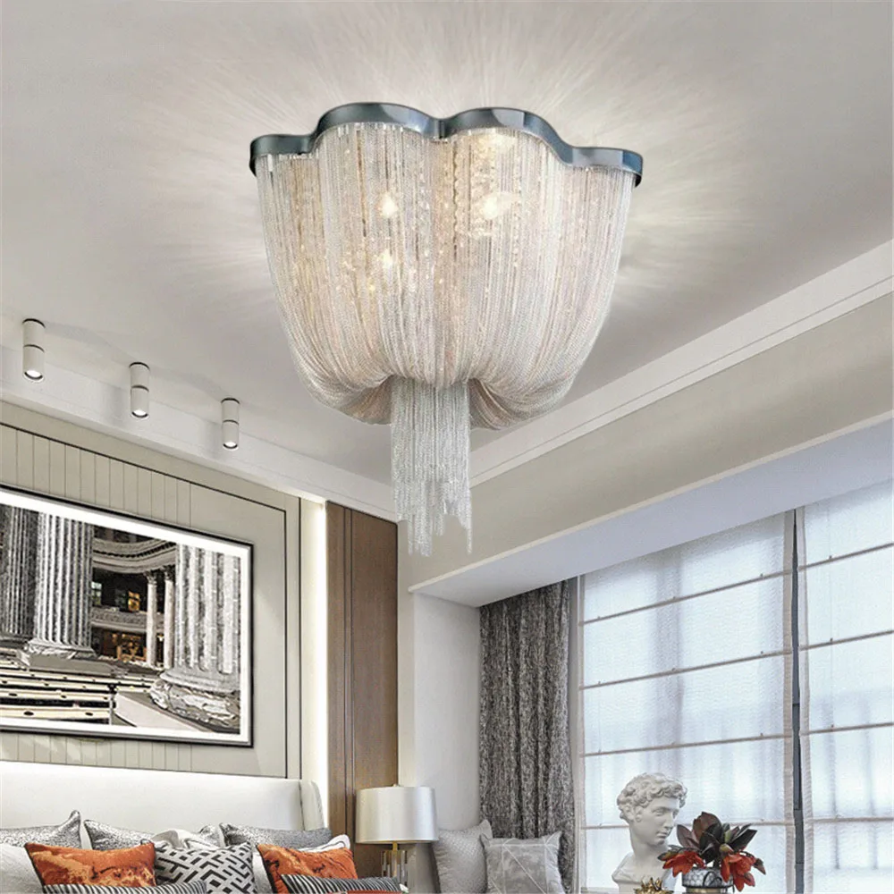 Attractive Design Ceiling Lamp Aluminum Chain Indoor LED Ceiling Lights Suspension Lights For Living Room Bedroom