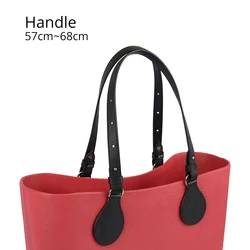 2022 New Bidirectional Adjustable Length Flat Leather Belt Handles with Drops for Obag Basket City Chic Women Handbag O Bag