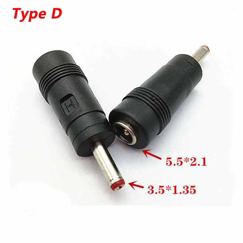 1/4pcs DC 5.5 x 2.1 MM female jack plug adapter Connectors to 5.5 x 2.5、4.0 x1.7、4.0×1.35、3.5×1.35 MM male tips power adaptor.