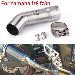 FZ8N Slip On For FZ8 FZ800 Motorcycle Exhaust Muffler Modified Middle Pipe Connector Link Pipe Tube For Without Exhaust