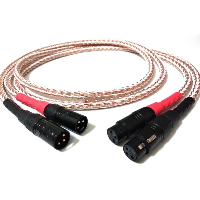 

Hifi 8TC 7N OCC Pure Copper XLR Audio cable Balance cable XLR Cable Male to Female M/F Audio Power Connectors Wires