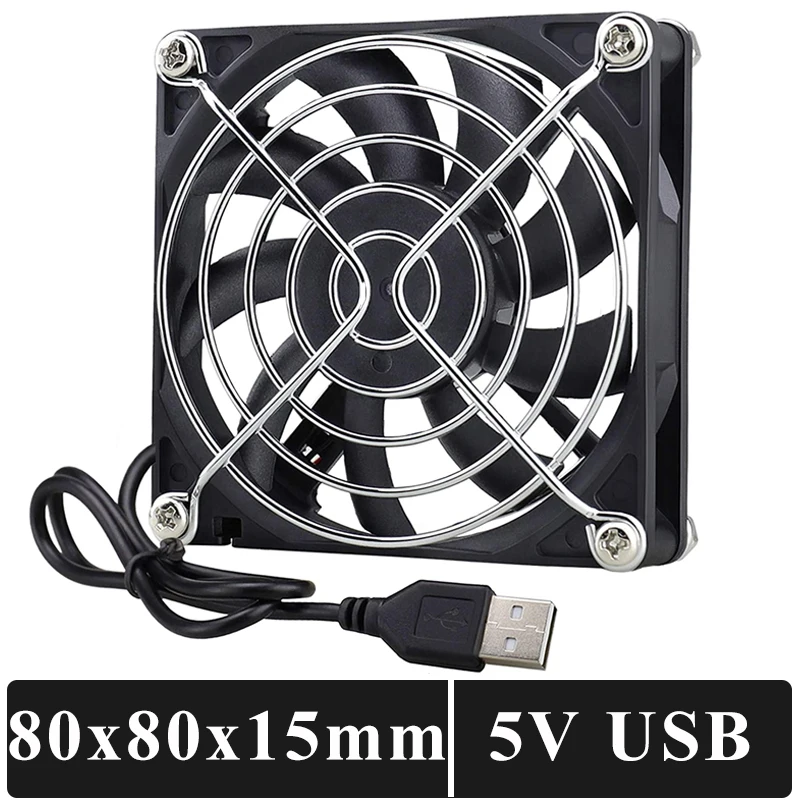 

10 Pieces GDSTIME USB Connector 80mm x 80mm x 15mm DC 5V Power 3 Inch Brushless Cooling Fan