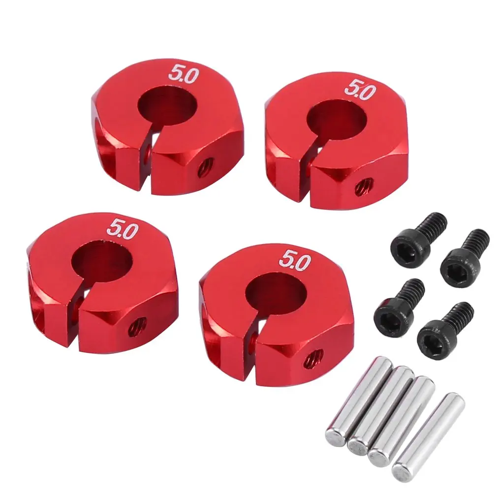 4pcs 5mm Thick 12mm Aluminum Wheel Hexagonal Nuts With Pins Screws For HSP 102042 1/10 RC Car Parts