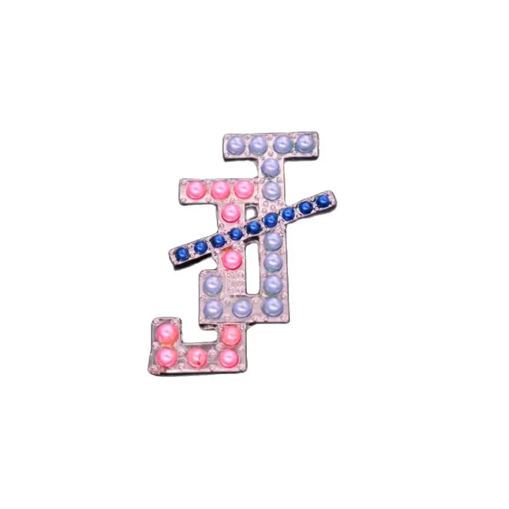 Drop Ship Fashion Metal Imitaiton Pearl JJ Letter Pin Sorority Founded Year 1938 Jack And Jill Brooches Jewelry