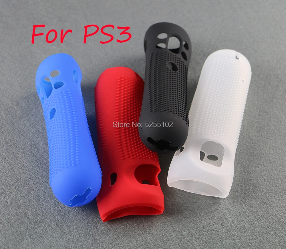 1pcs Soft Silicone Anti-slip Protective Cover Skin For PS3 Move Silicone Case For Sony PlayStation 3 PS3 Move Motion Controlle