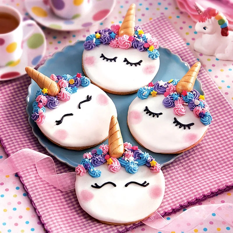 5Pcs/set Cartoon Unicorn Cookie Cutter Mould Fondant Cake Biscuit Mold Baking Tools Unicorn Birthday Party Decoration Supplies