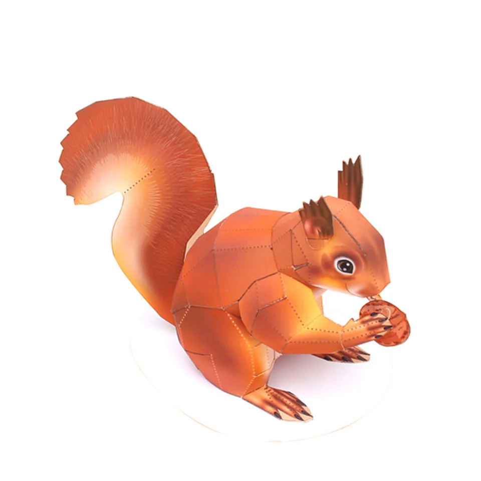 American Red Squirrel Handmade Origami Art Folding Mini Cute 3D Paper Model Papercraft Animal DIY Kids Adult Craft Toys QD-089